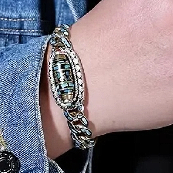 New! UNISEX Silver Plated Copper Fidget Spinner Bracelet. 8.5" - Picture 3 of 11